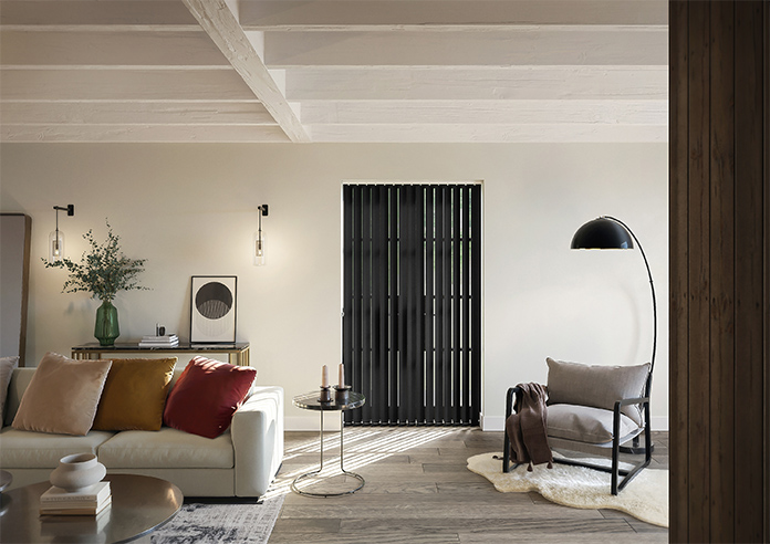 Toulouse (Blackout), Textured Black - Vertical Blind - Image 8